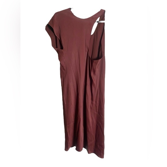 Zara Maroon Red Asymmetrical MIDI  Dress L - Picture 4 of 7